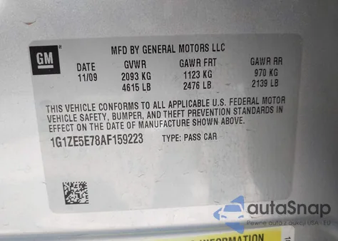 2010 Chevrolet Malibu Ltz from USA, damaged, VIN 1G1ZE5E78AF159223